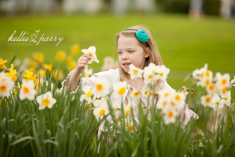 Girl in daffodils