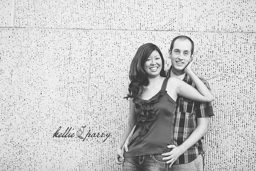 bw engagement portrait