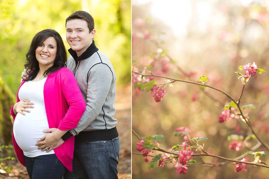spring maternity couple