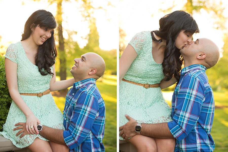 engagement kiss
