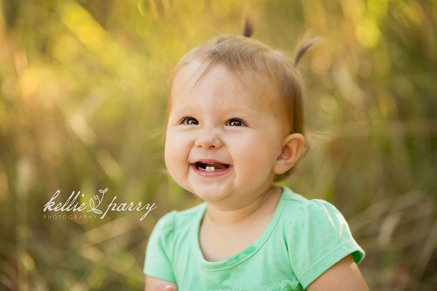 baby girl with pigtails