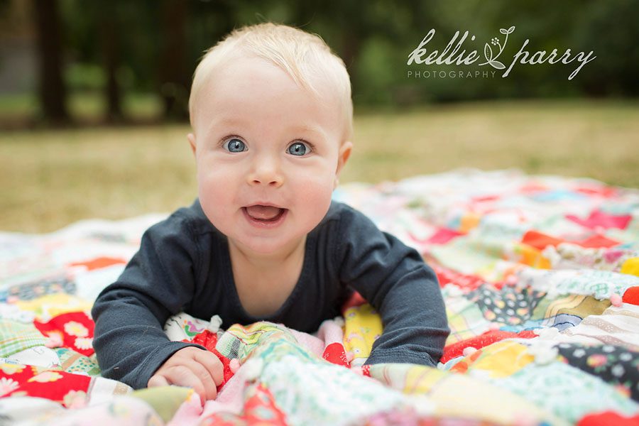 baby on quilt