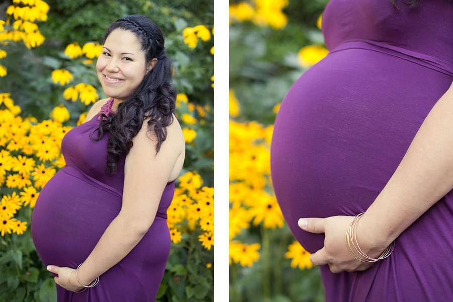 belly by the flowers