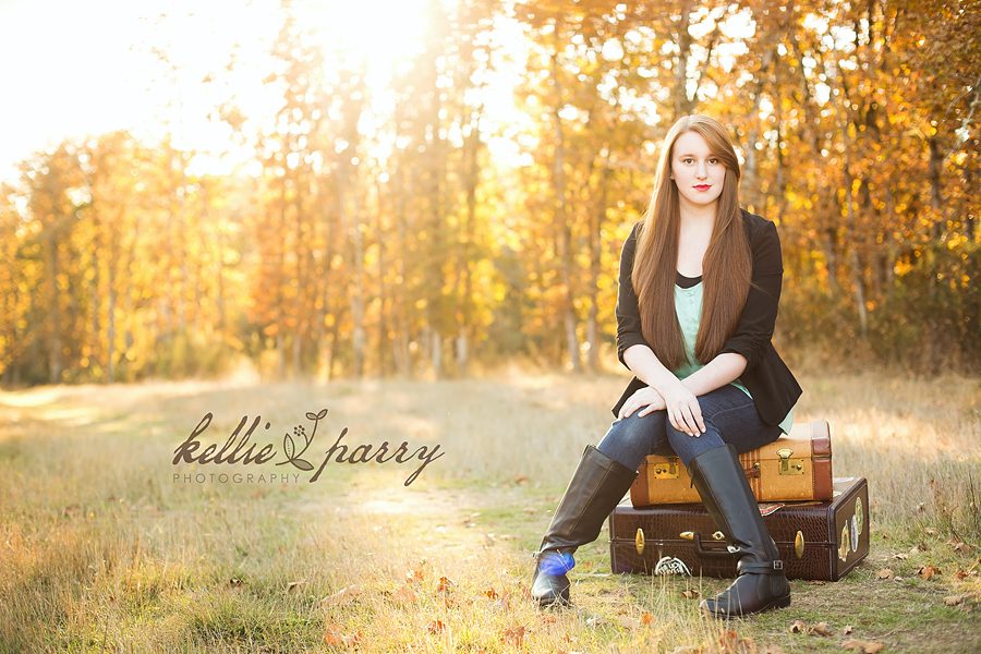 sitting in field