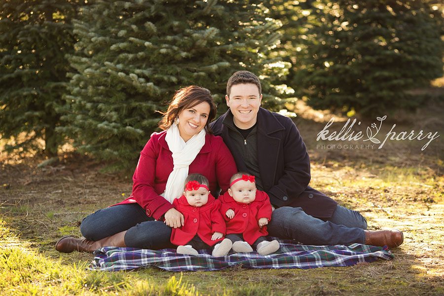 family with twin baby girls