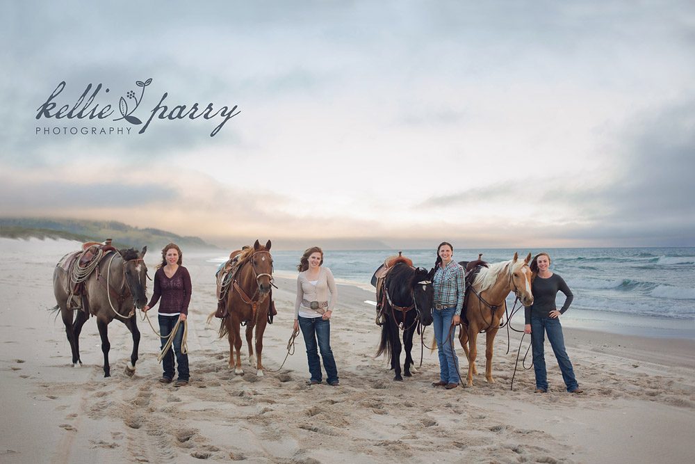 Sunset with Horses on the Beach