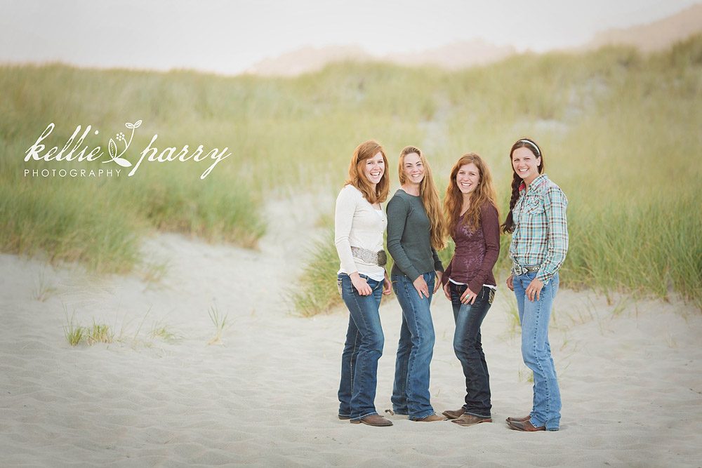 four friends on the beach