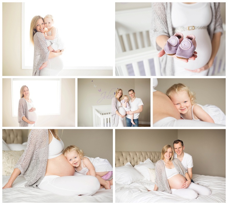 maternity session with family in their home