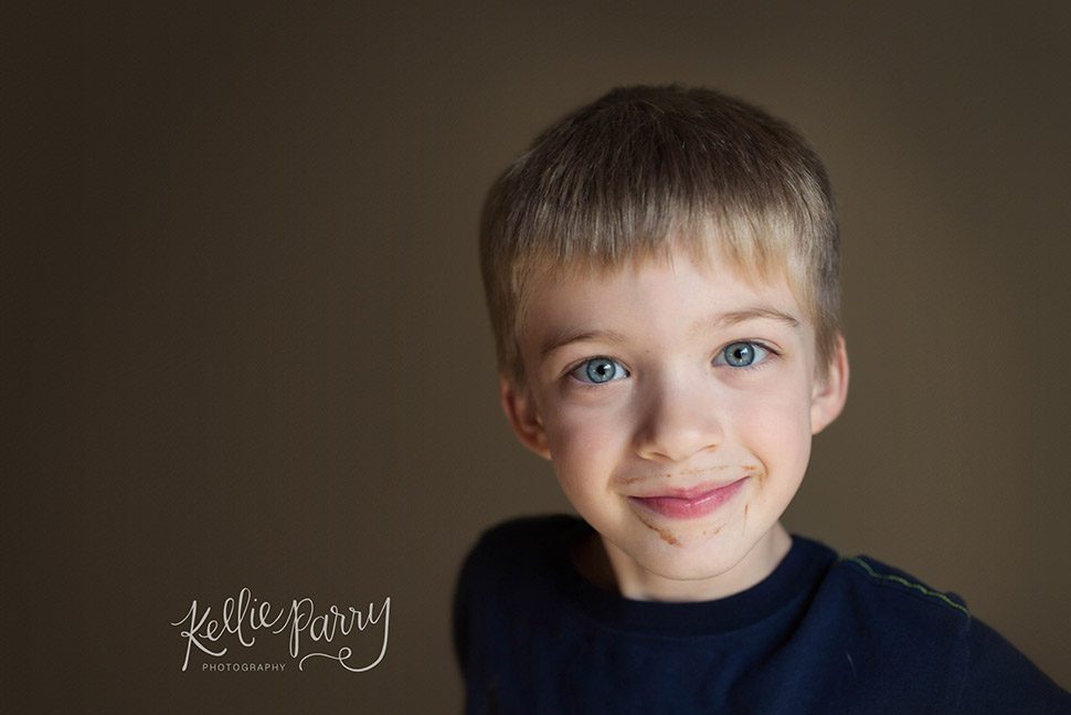 boy with chocolate mustache