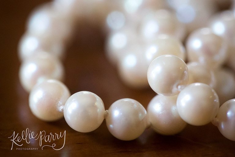 macro of pearl necklace