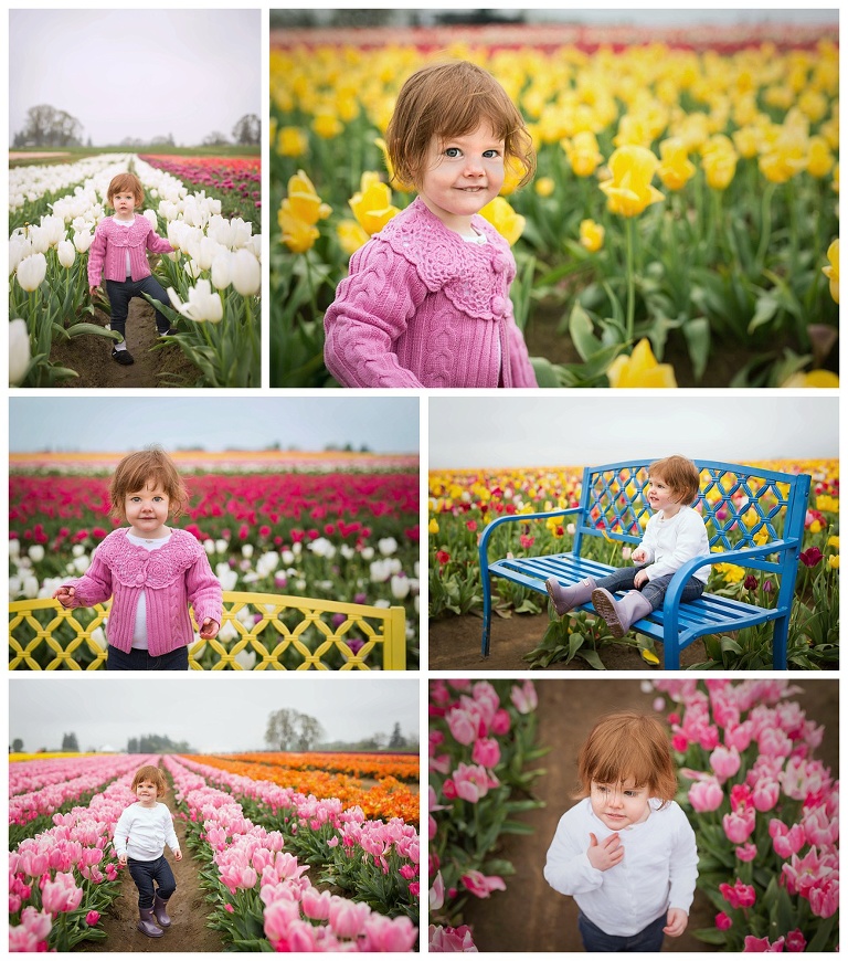 Evelyn in the tulips
