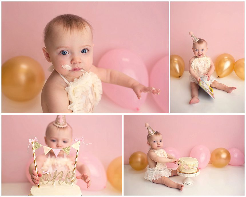 baby girl cake smash