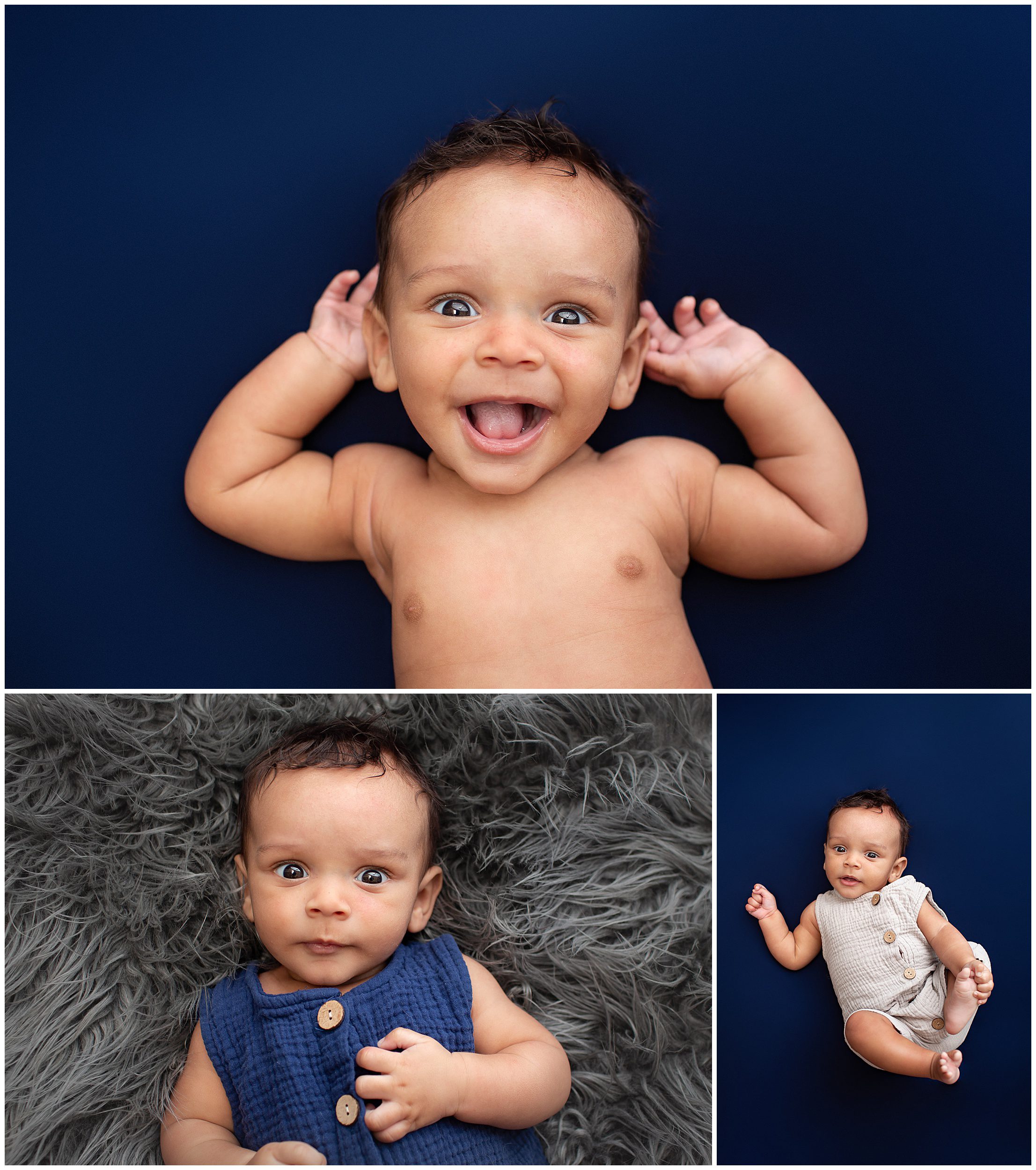 3 month old baby boy smiling