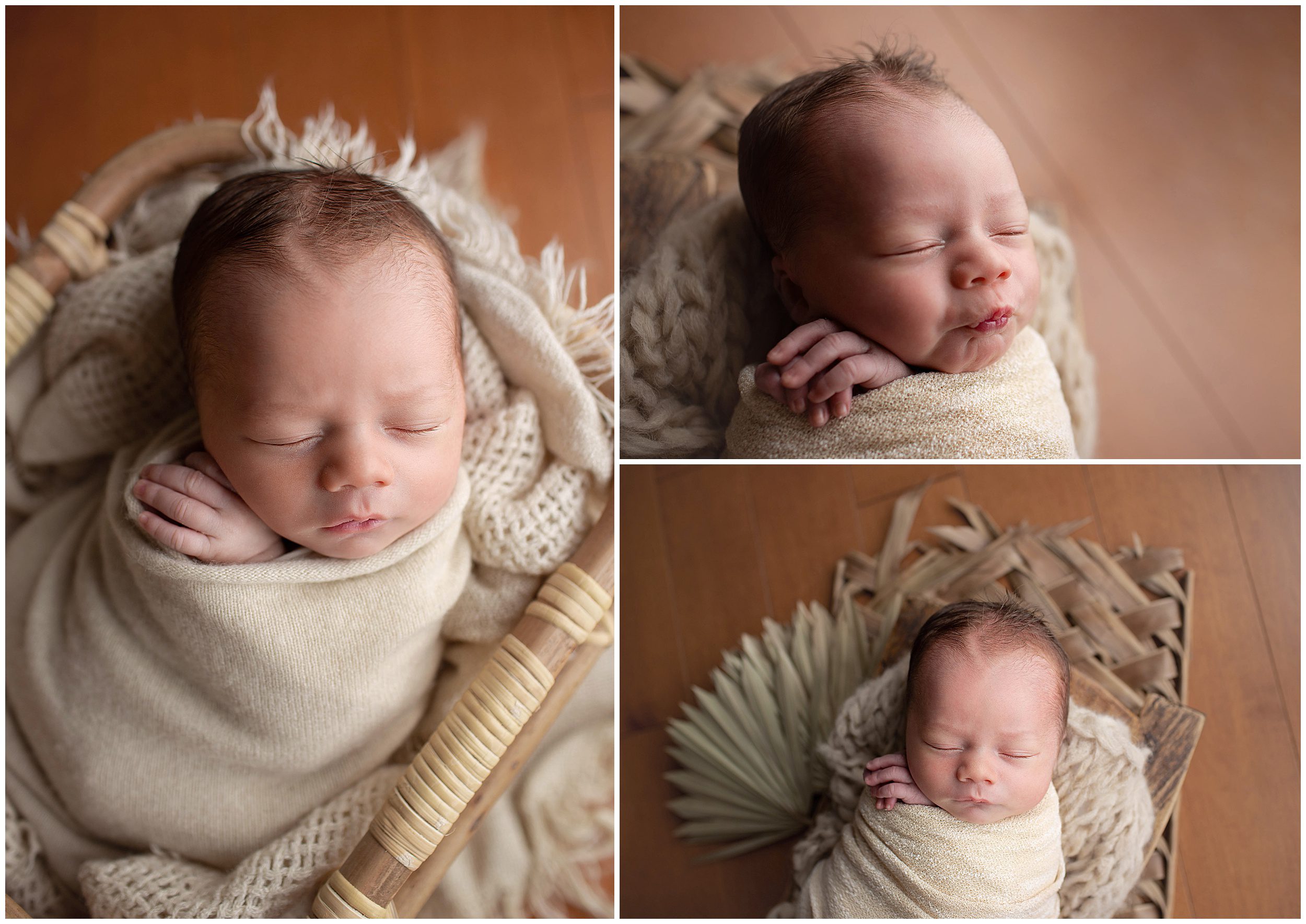 newborn baby boy in prop