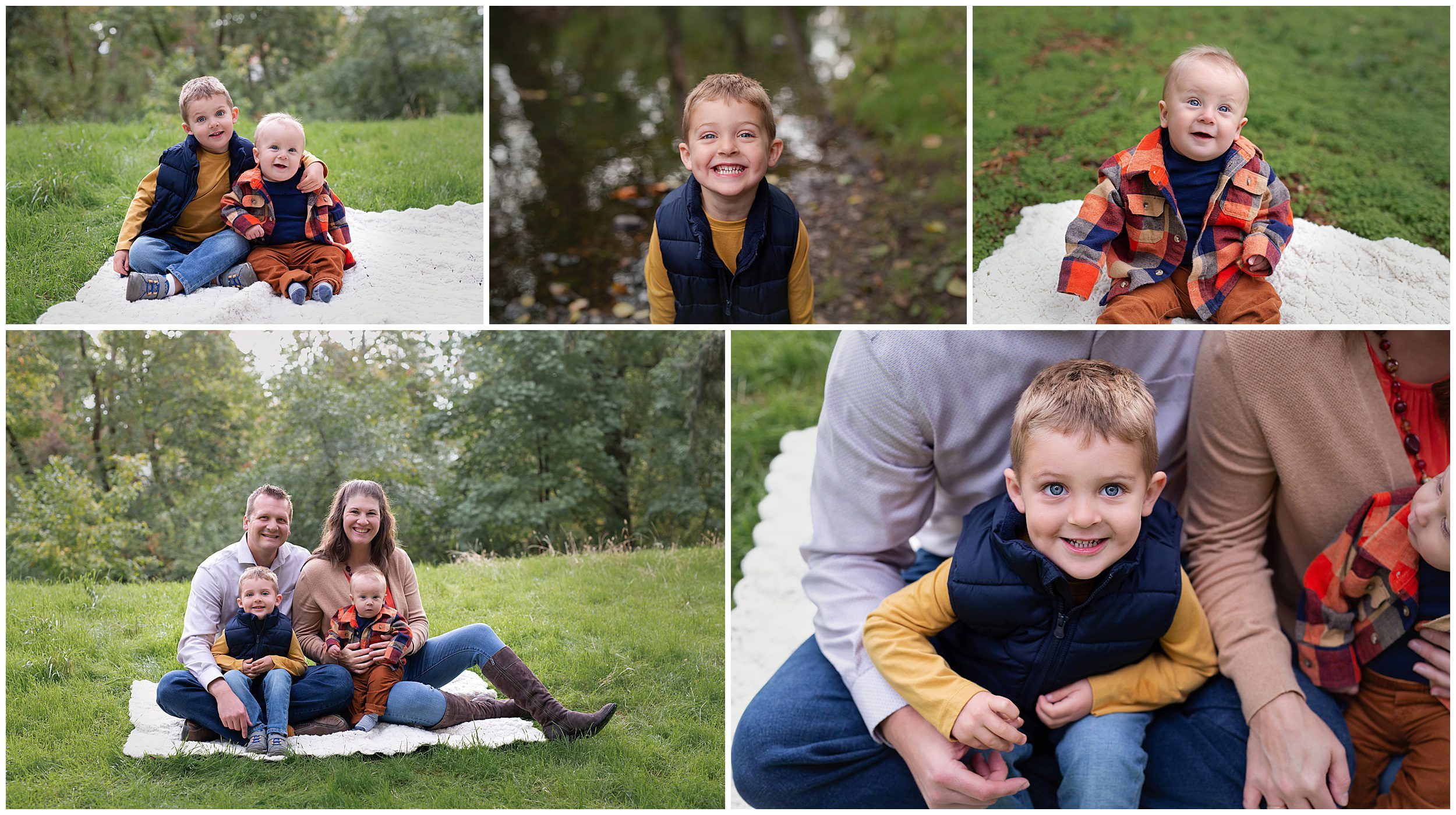 family of four outdoor photos