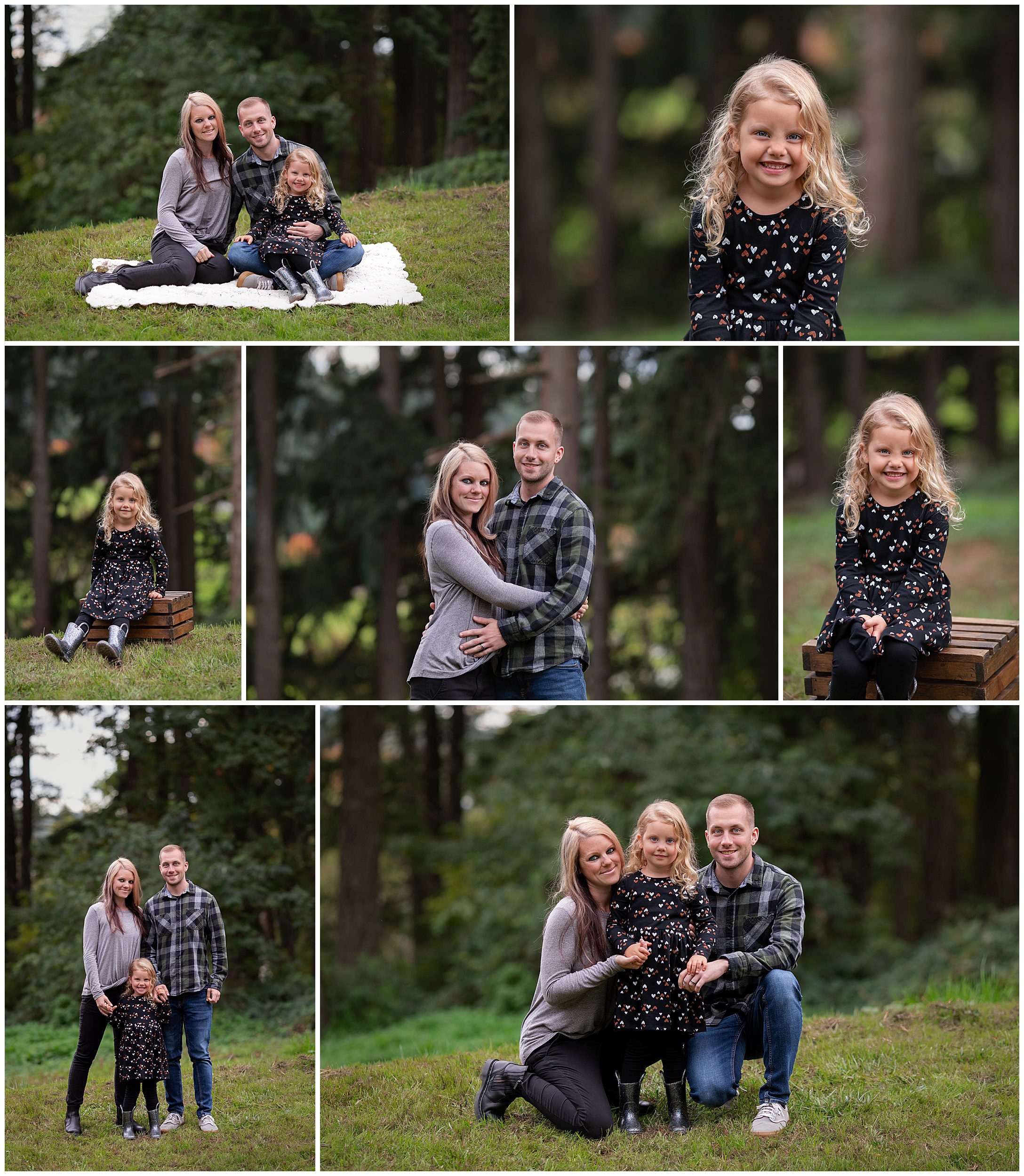 winter family photos in the park