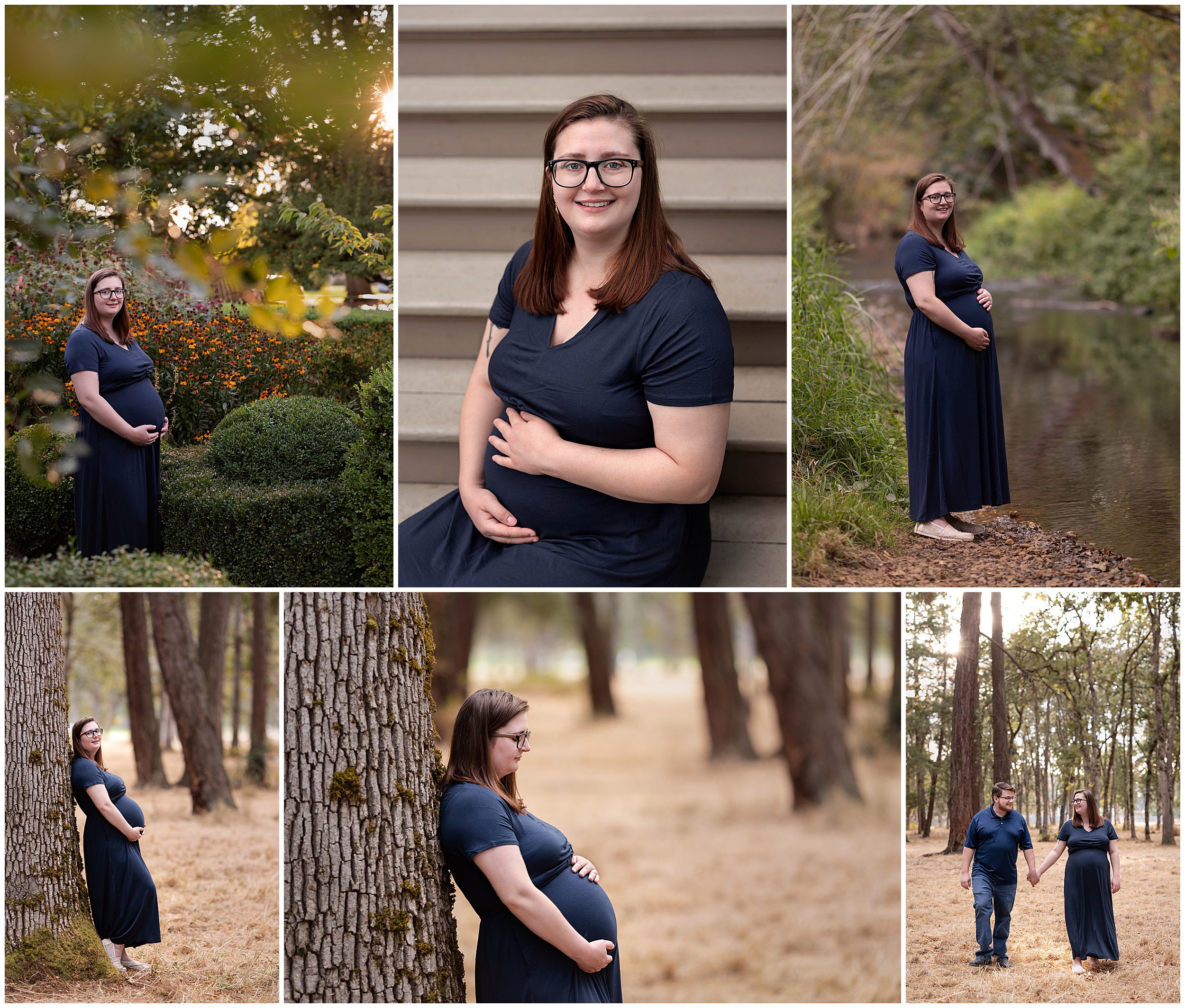 maternity photo session in the park with husband