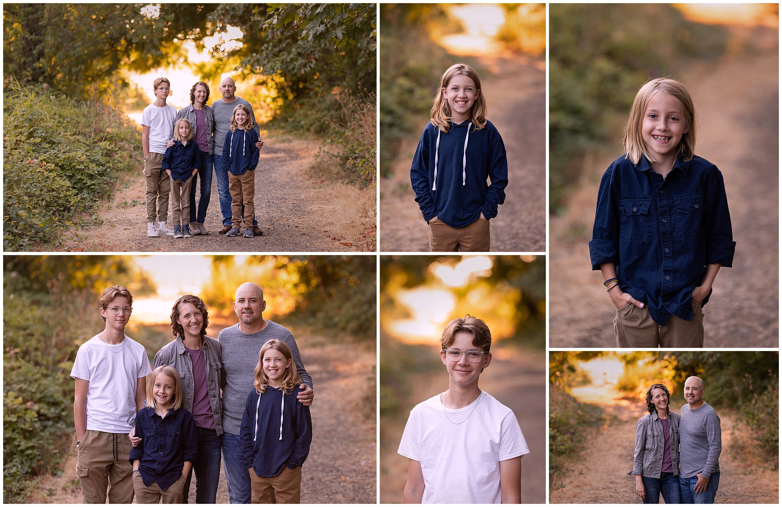 fall family of 5 portraits outside