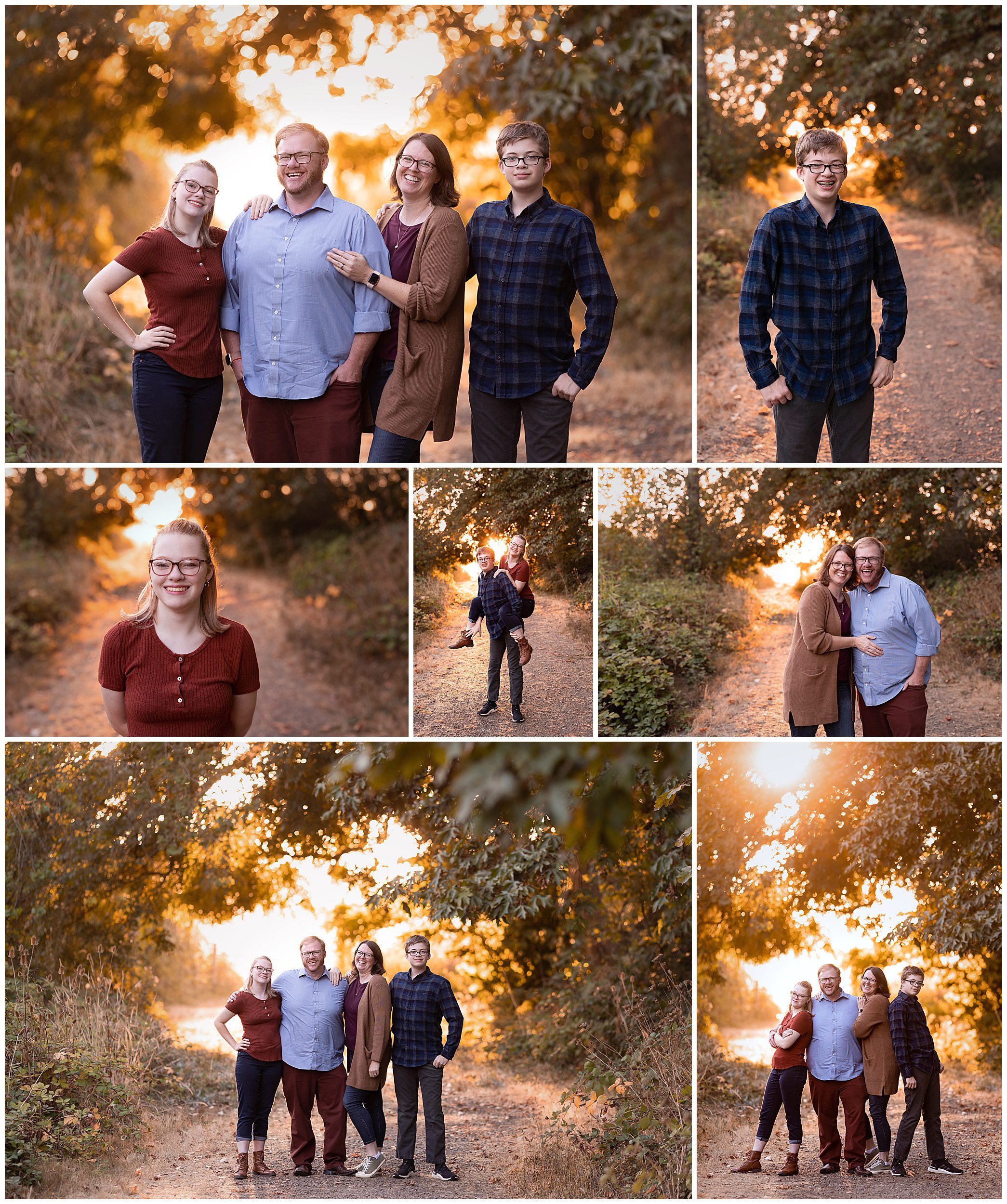 Outdoor Fall Family Photos with Teenagers