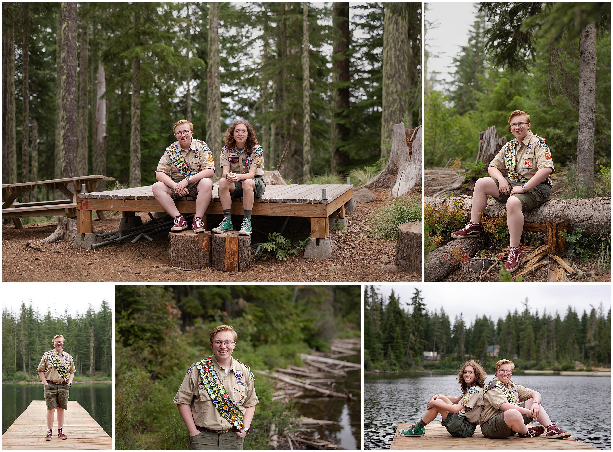 Boy Scout senior portraits in uniform